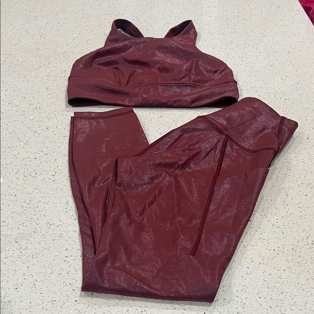 lululemon athletica Burgundy Pants & Top Set